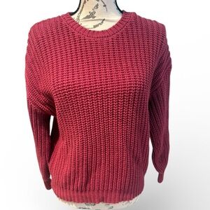 Elegant Burgundy Knit Sweater